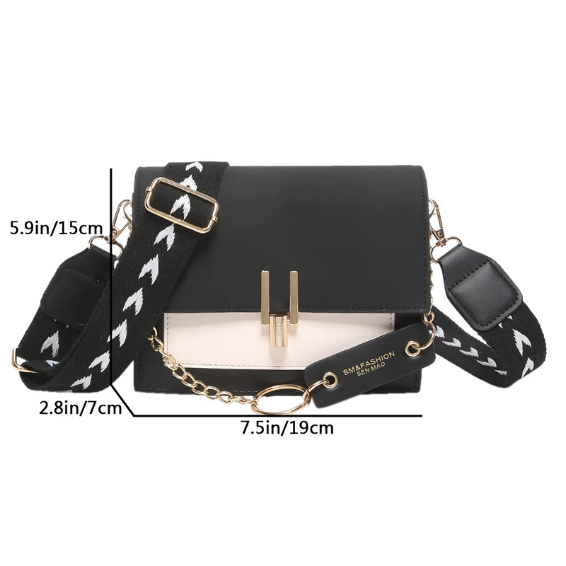 2024 spring new color contrast fashion PU shoulder bag, suitable for business commute shopping party friends