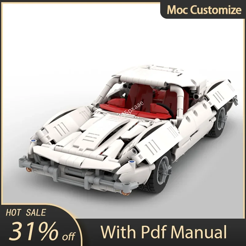 

Moc Technical 1963, Corvettes C2, белый спортивный автомобиль, модель строительных блоков, креативная сборка, гоночные кирпичи, игрушки, детские образовательные подарки