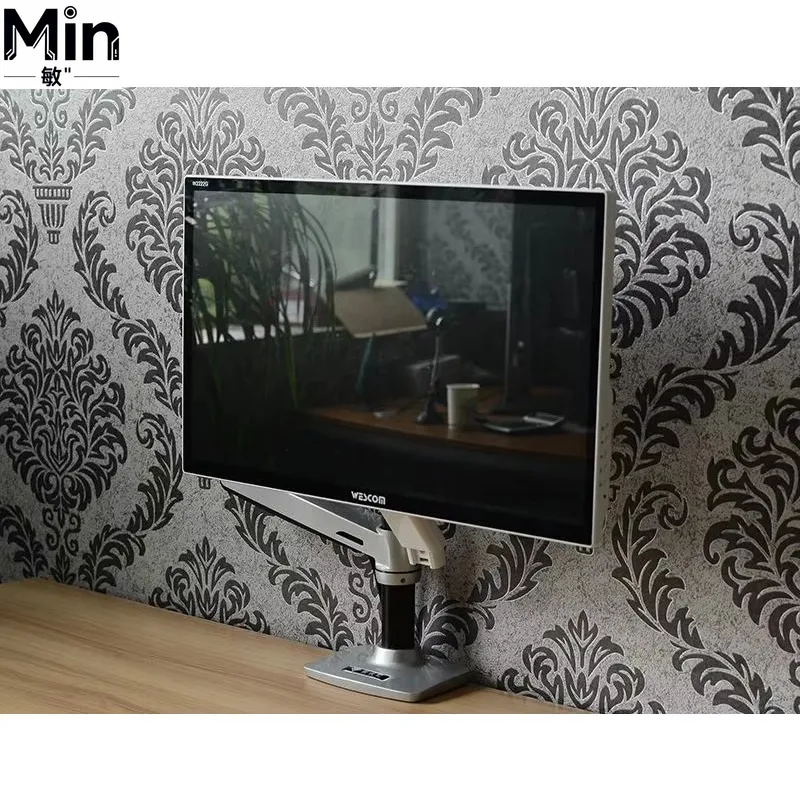 XSJ8012C Aluminum Full Motion TV Mount Desktop Clamping Arm for 17-32 Inch Screens 10kg Load Mechanical Spring Free Height