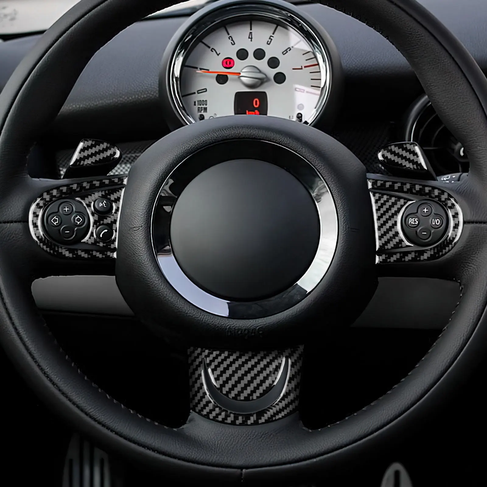 

Наклейка на руль из настоящего мягкого карбона для Mini Cooper Hardtop R56 Clubman R55 R57 2008 2009 2010, аксессуары для декора руля