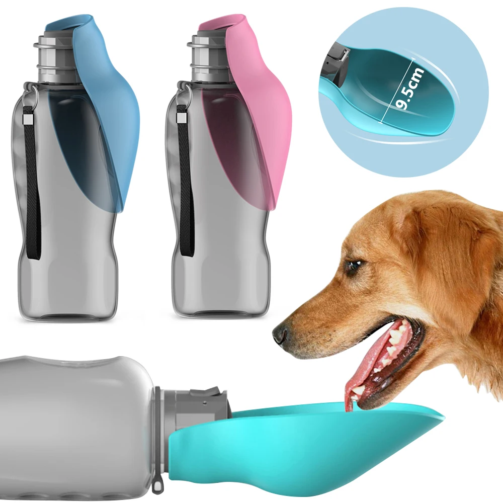 800ML Large Dog Water Bottle Dispenser For Small Big Dogs Portable Travel Pet Drinking Bowls Bulldog Labrador Feeder Supplies