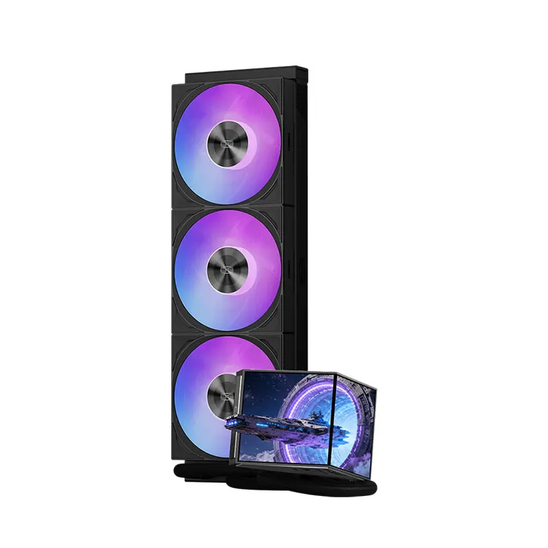 DX360 ARGB 360mm 液体CPUクーラー LCDディスプレイ AIO水冷ラジエーター RGBファン 流体ベアリング 銅アルミニウム製