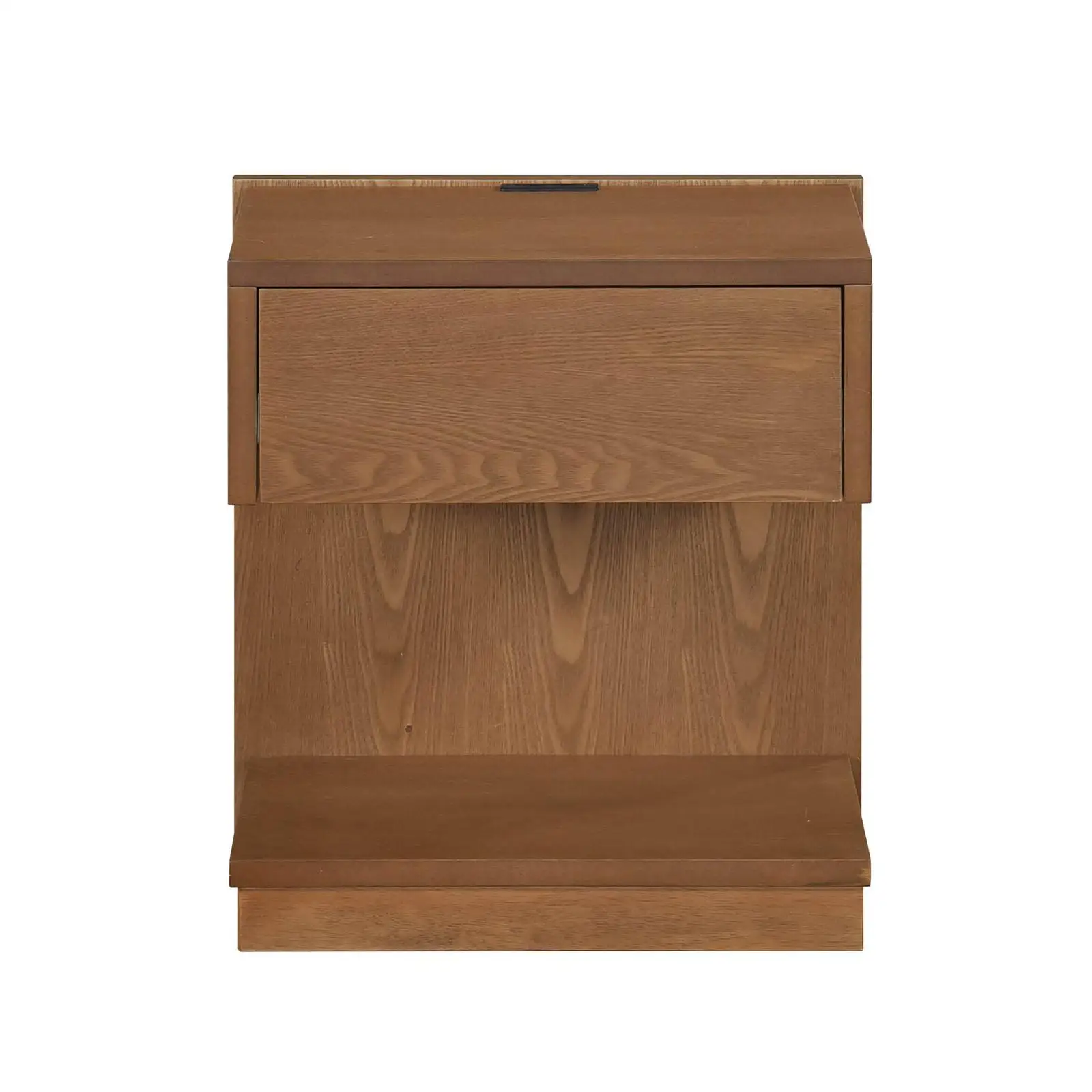 Compact Nightstand with Drawer Espresso Finish Bedside Table for Small Bedroom