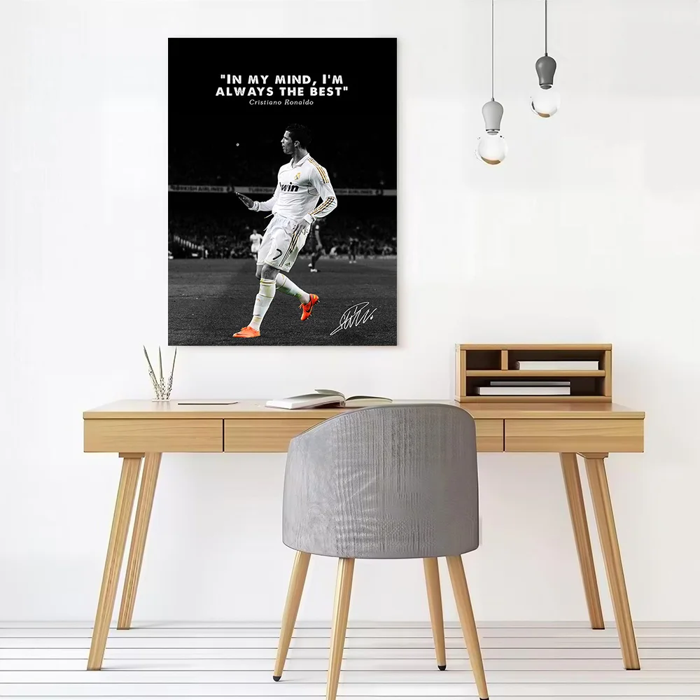 Cristiano Ronaldo 'Always The Best' Quote Printed Canvas Wall Art Customizable Paintings Poster Perfect Gift for Vintage Decor