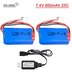 7.4V 850mAh 25C 703048 bateria Lipo wtyczka JST dla X600 U829A U829X 907 V912 V262 V353 BQ202 V333 RC Quadrocopter 2S wysokiej mocy