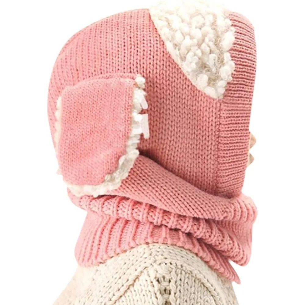 Baby Girls Boys Winter Hat, Scarf Earflap Hoodie Scarves Skull Caps, Knitted Woolen Warm Headwear, Infant Perfect Holiday Gifts