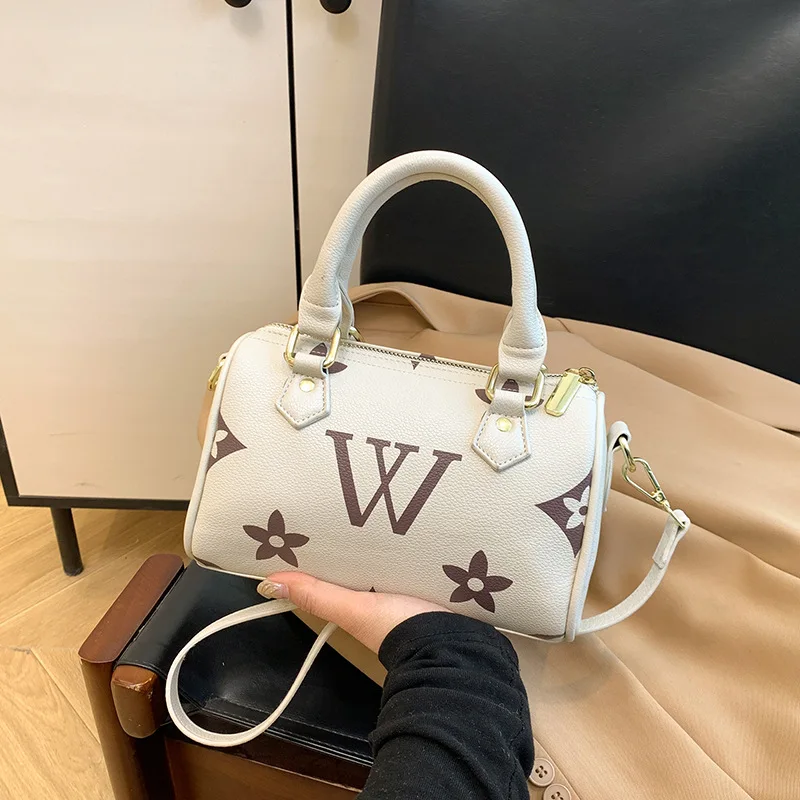 

2025 Women's Pillow Hobo Bag - Convertible Tote with Vintage Monogram, Detachable Strap, Day to Night Retro Shoulder Purse