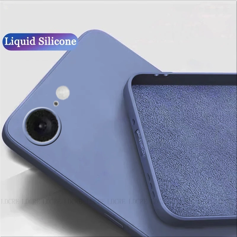 For iPhone 16e Case Cover iPhone 16e Capas TPU Luxury Shockproof Original Back Liquid Silicone Case For iPhone 16e Soft Cover - náhled 3