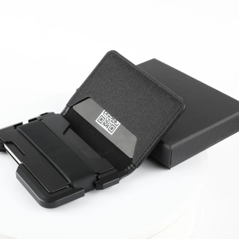 

Новый кожаный RFID-держатель для карт из алюминиевого сплава, многофункциональный минималистичный кошелек с открывашкой для металлических бутылок, карта благословения
