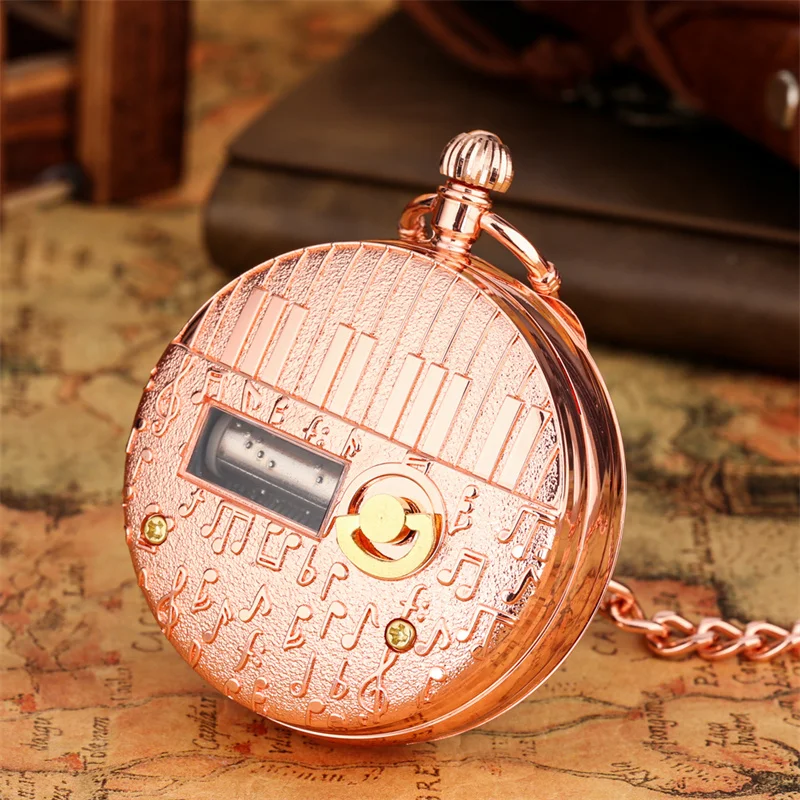 Antike Bronze-Taschenuhr mit Oktopus-Prägung und Quarzwerk, die das Lied „Castle in the Sky“ spielt – Detail 11
