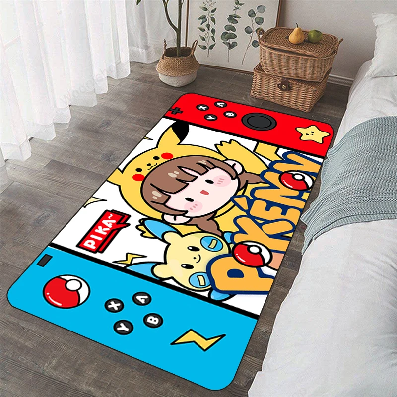 Cute Cartoon Pikachu Carpet Gengar Doormat Entrance Nonslip Washable Kitchen Mat Pokemon Room Hallway Bedrooom Floor Prayer Rug