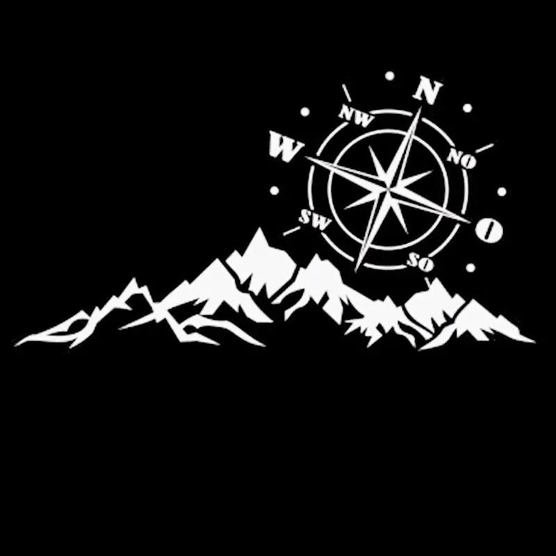 High quality PVC car stickers, compass, mountain navigation, off-road vehicle, sun protection, waterproof, 15cm x 8cm