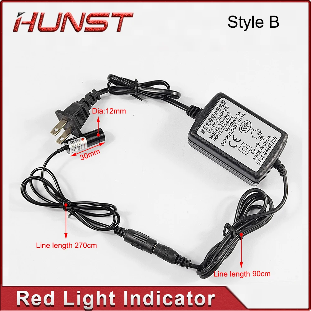 Imagem -04 - Hunst-vermelho Pontilhado Feixe de Luz 650nm 5v 10mw Módulo Laser Ajustável Infravermelho Localizador & Adaptador para Marcação de Fibra ou Máquina de Corte