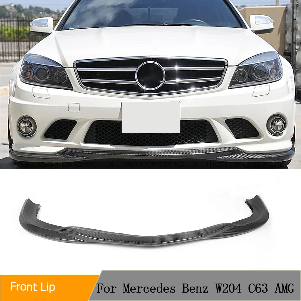 Carbon Fiber Front Bumper Diffuser Lip Spoiler For Mercedes-Benz C Class W204 C63 AMG Sedan & Coupe 2009 -2011 Car Styling