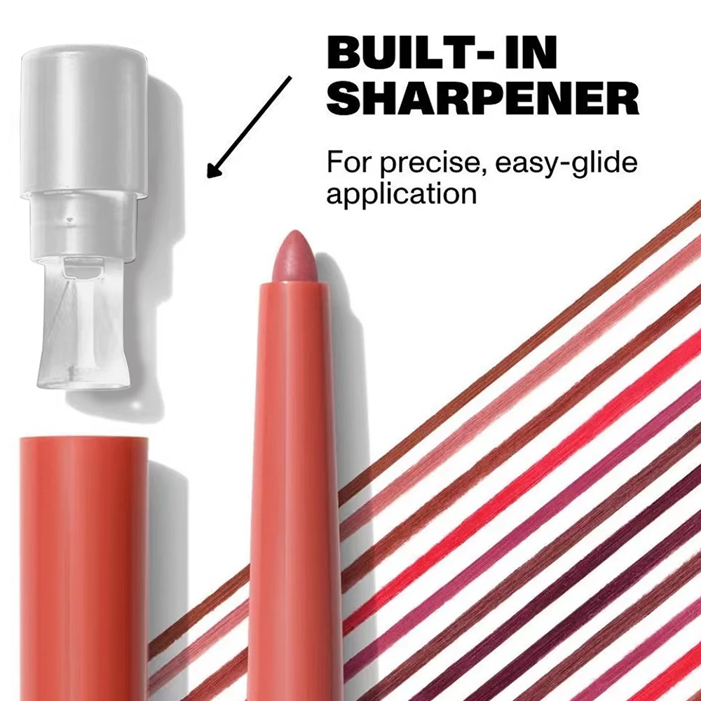 Matita per labbra impermeabile a 12 colori, fodera precisa in velluto a lunga durata e senza peso con texture super morbida e sfumabile, morbida opaca