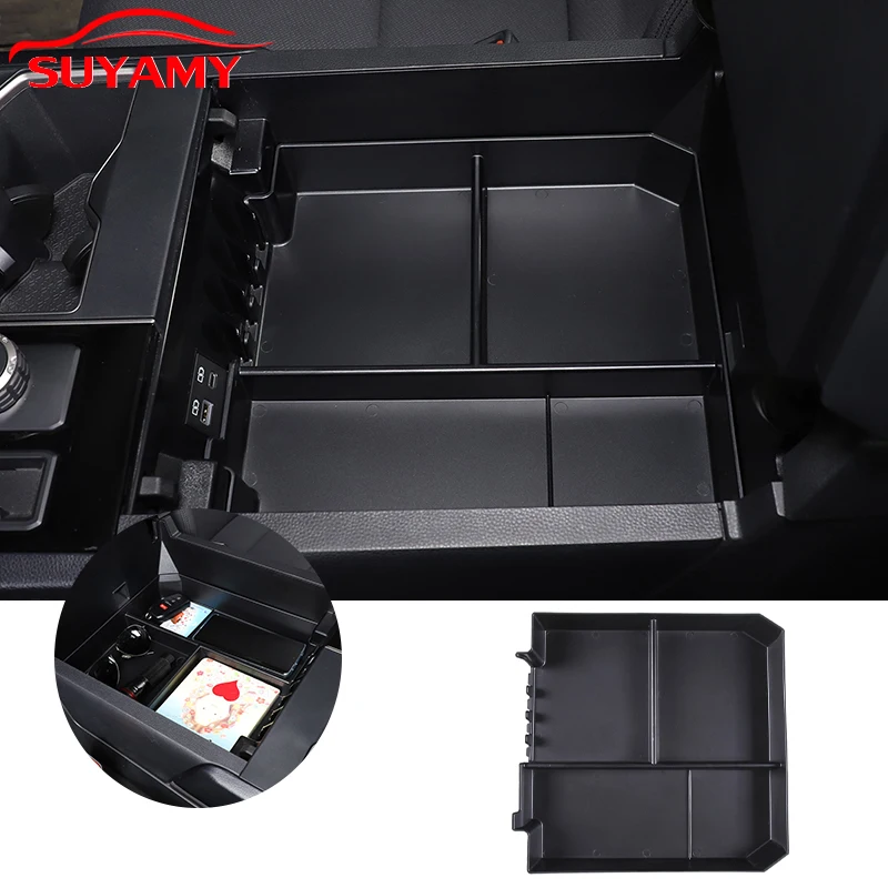 

ABS Car Central Control Armrest Box Storage Box Built-in Organiser Tray For 2022-2023 Toyota Tundra Auto Interior Accessories