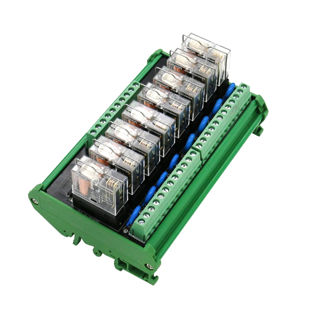 Omron 8 Channels Relay Module Eight Panels Driver Board Module DC 24V 10A 5.31 x 3.54 x 2.83inch