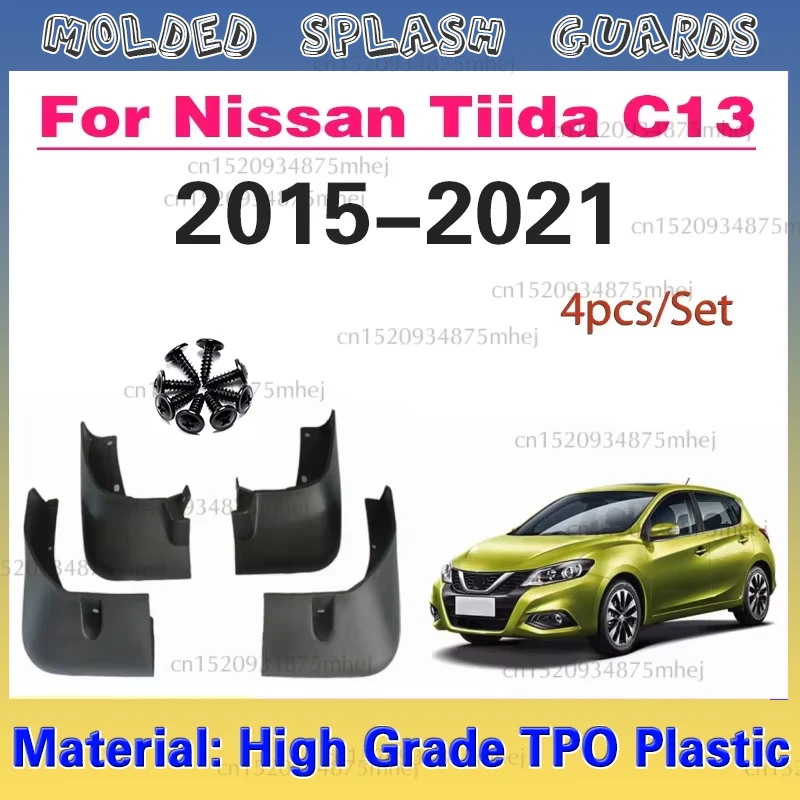 

For Nissan Pulsar Tiida C13 2015-2019 Front Rear Mudguards Splash Guard Mud Flaps Wheel Car Accessories For Enhanced Protection
