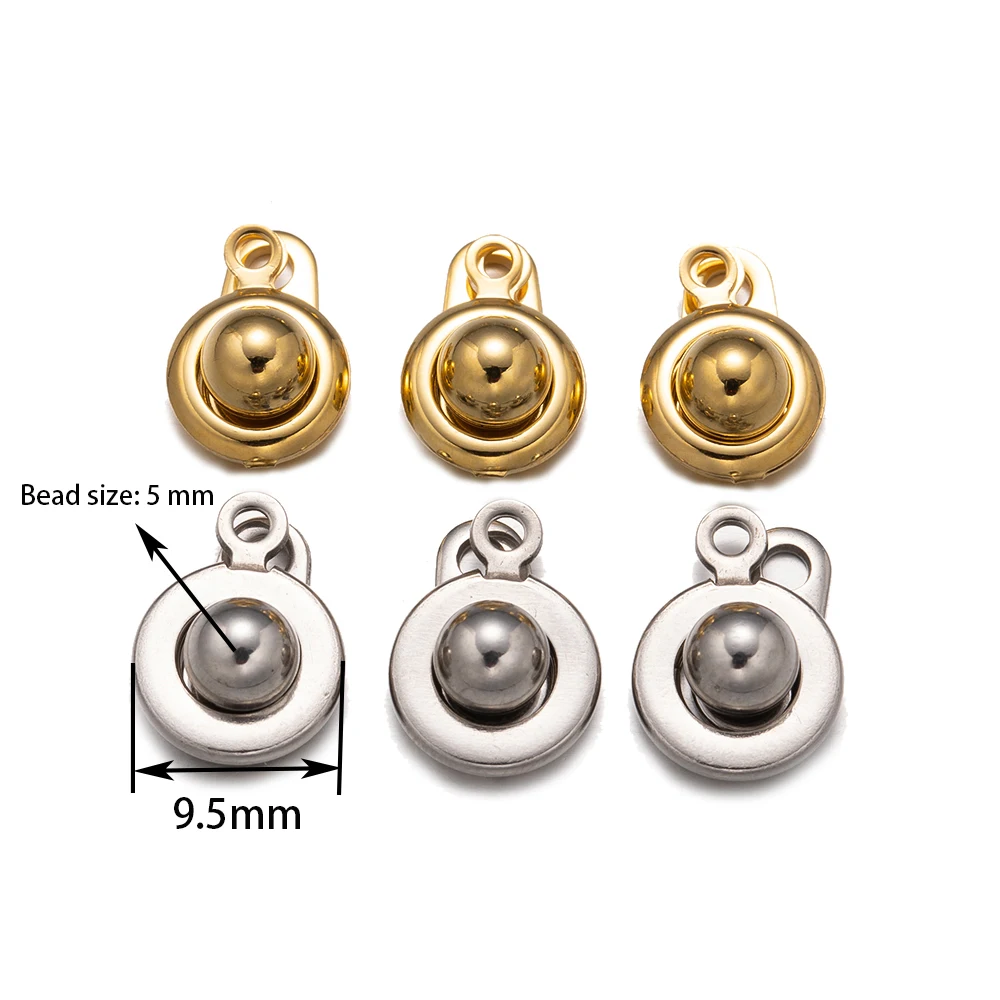 10pcs Stainless Steel Removable Snap Button Jewelry Connector Clasp For DIY Bracelets Necklace Making Supplies Findings Crafts