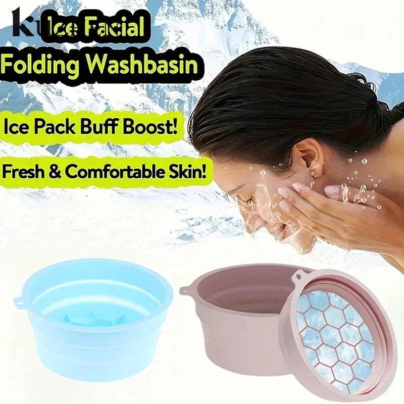 Opvouwbare siliconen gezicht ijsbad lade koude therapie voor gezichtswallen draagbare Cryo huid tool reizen schoonheid kom gezichtsgereedschap