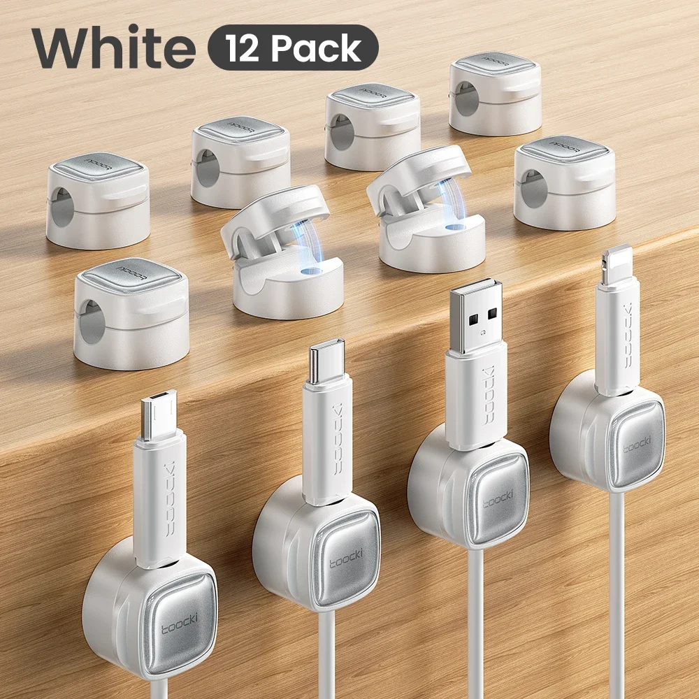 Toocki LX06 Kabel Organizer Magnetische Draad Clips 6/12PCS voor Mobiele Telefoon Kabels Stekkerdoos Toetsenbord Oortelefoons Magneet kabelhaspel