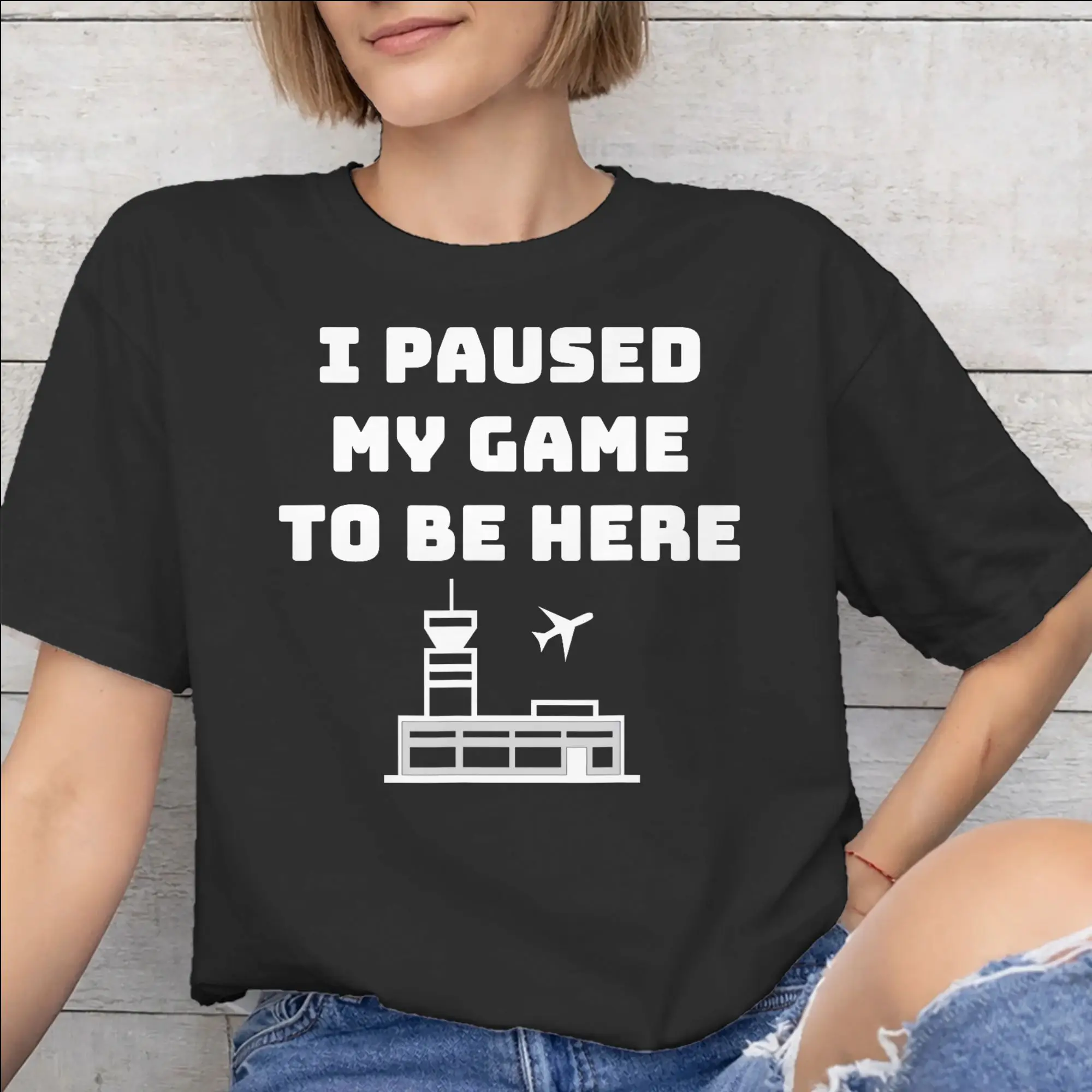 I Paused My Game To Be Here Outfit Men Women T Shirts Cotton Tee Graphic  T-shirt Clothing