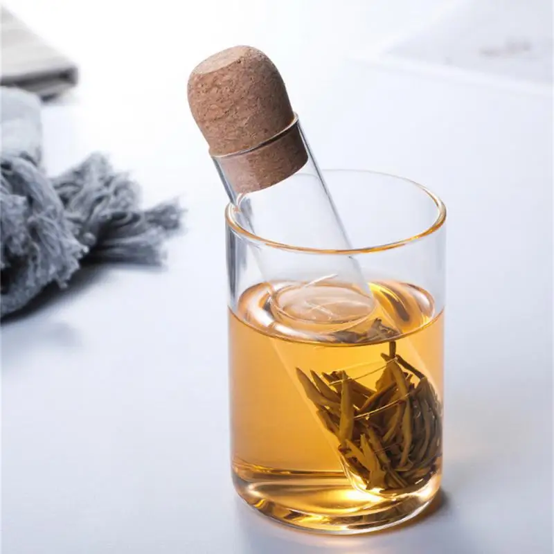 HOT Glass Pipe Tea Infuser Transparent Tea Leak Heatresistant Tea Maker Filter Tea Mate Spice Teaware Tool Kitchen Accessories