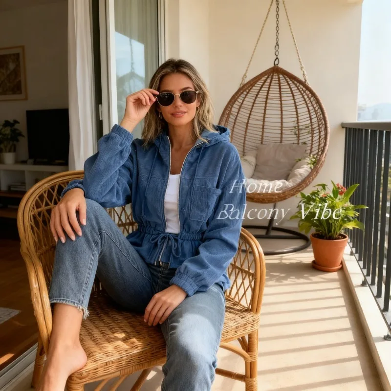 

Вельветовая женская куртка с капюшоном, однотонный дизайн с мягким ворсом, для осеннего сезона