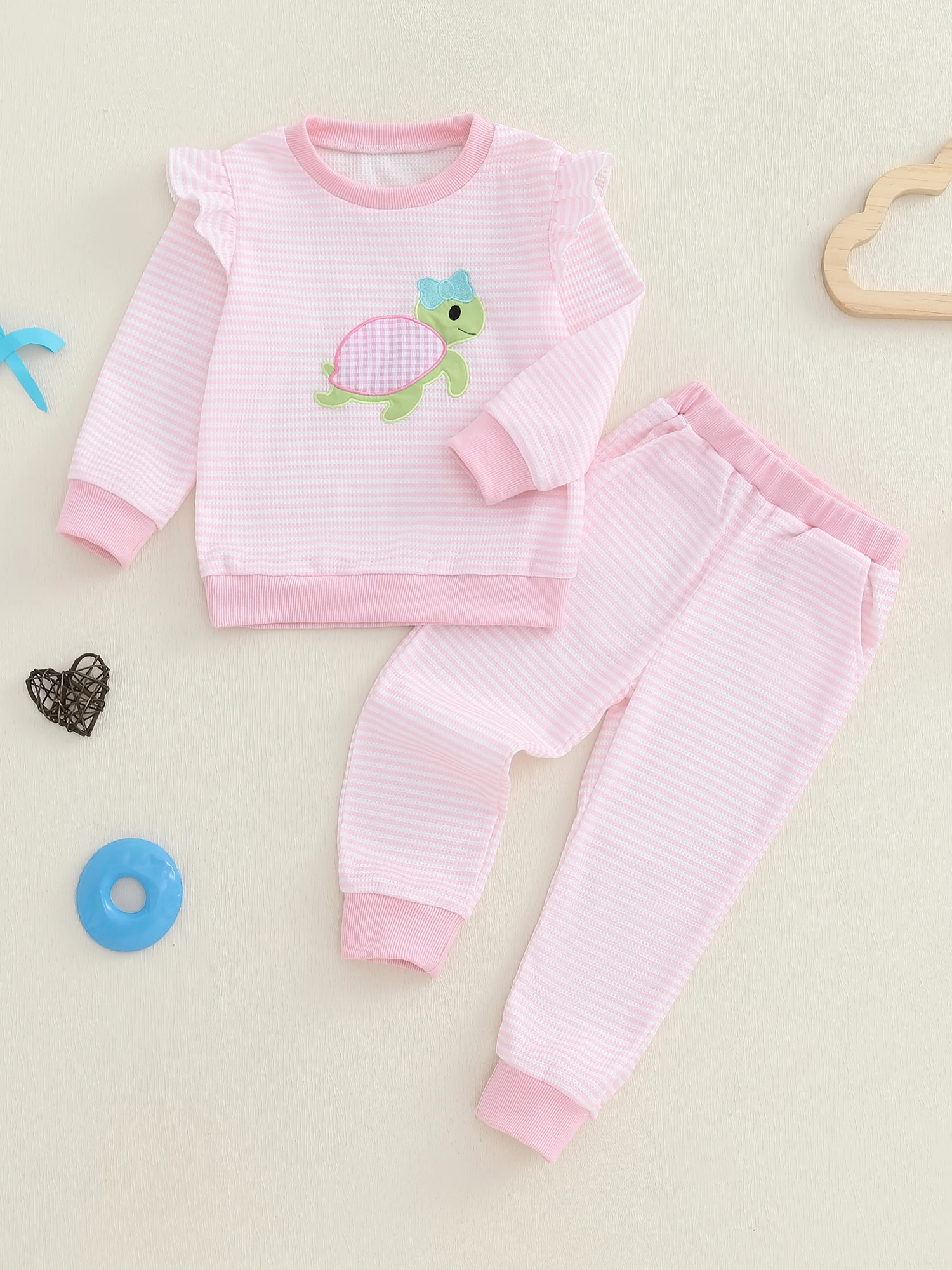 

Adorable Infant Girl Autumn Clothes Floral Print Ruffle Sleeve Top and Leggings 2 Piece Set for Toddler Princess