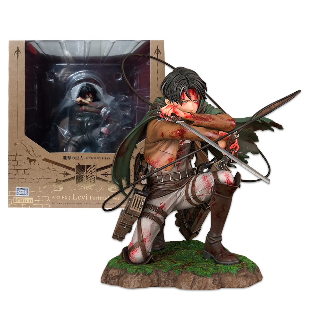 18CM Anime Figur Angriff Auf Titan Levi Ackerman Fortitude Schwert Abnehmbare Modell Spielzeug PVC Special Edition Szene Blutige Schlacht