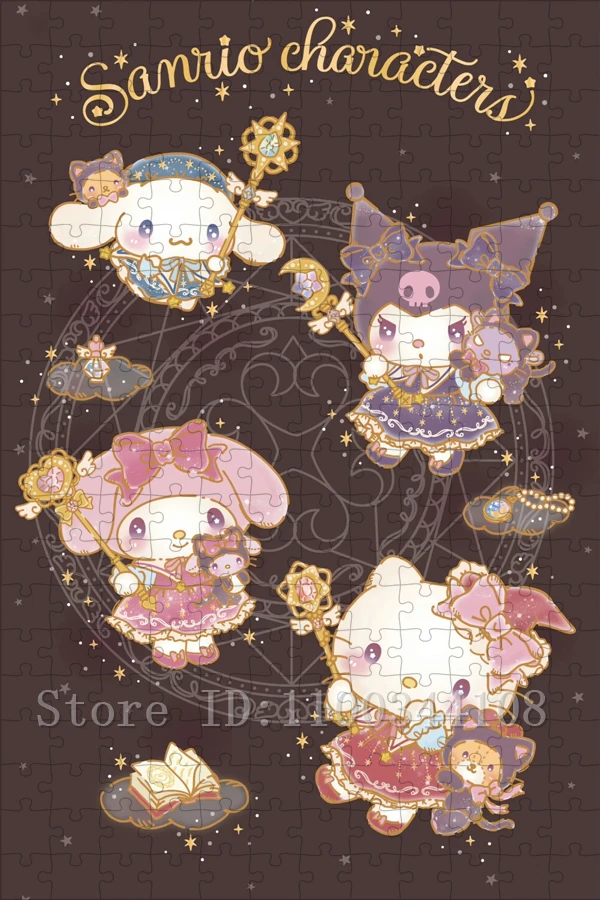 300/500/1000 pezzi Sanrio personaggi puzzle Kawaii Cartoon Jigsaw puzzle gioco interattivo genitore-figlio giocattoli fatti a mano