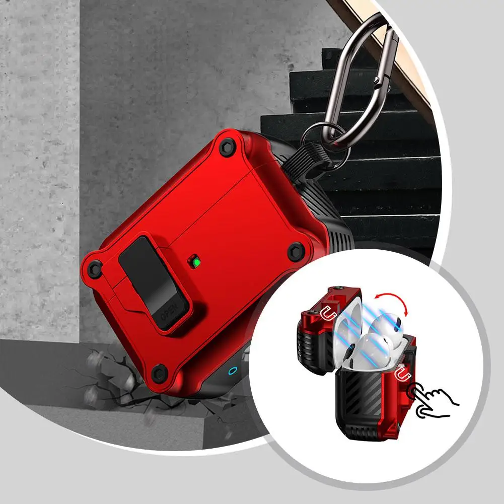 High-strength PC Flexible TPU Protective Case For AirPods Pro 3 Protective Case Perfect Fit Shockproof Hook Protective Case