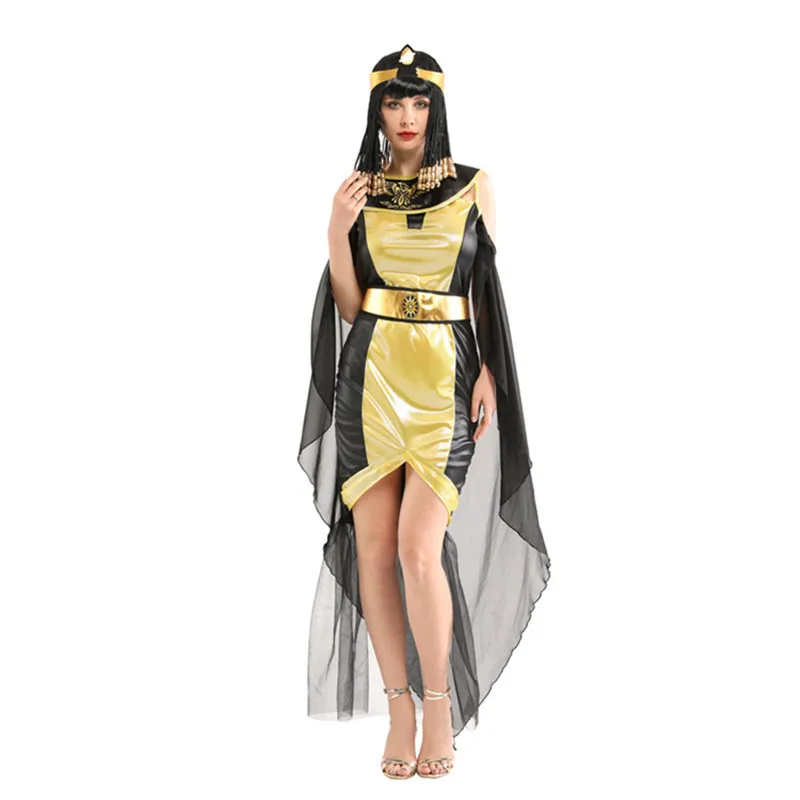 

Halloween Medieval Ancient Egypt Cleopatra Queen Costume Masquerade Egyptian Pharaoh Witch Roman Princess Cosplay Dress