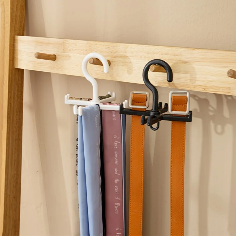 1pc foldable belt storage rack, scarf storage rack, small items storage hooks that can be stacked together