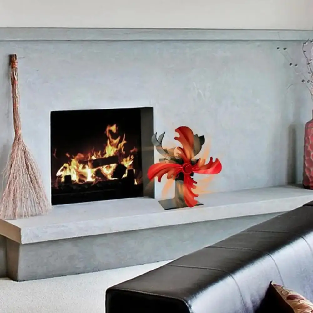 Wood Stove Fan Featuring Charming Reindeer Design Enhances Comfort with Silent Operation and Efficient Heat Flow