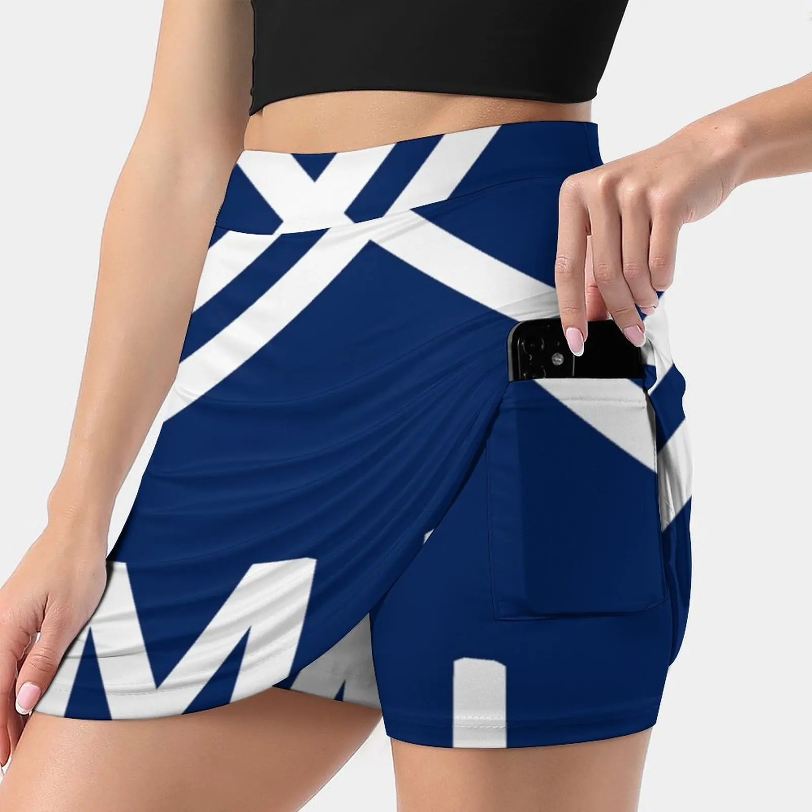 Women Sports Lining Skirt Tennis Dance Fitness Short Printed Skirts Toronto Maple Leaf Plain Color Hockey White Blue Ladies