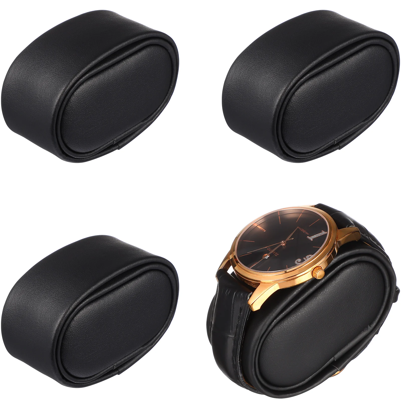 

4 Pcs Pillow Small Display Pillow For Box PU Cushions Black Color Display Case For Watches Jewelry Accessories Storage