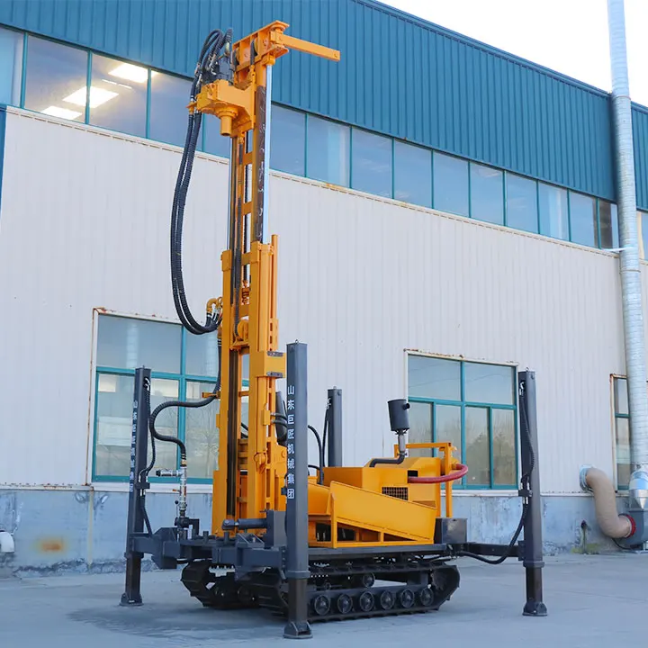 100-800m High Torque Hydraulic Leveling Legs Rig with Steel-Reinforced Rubber Tracks Pneumatic Water Well Drilling Machine