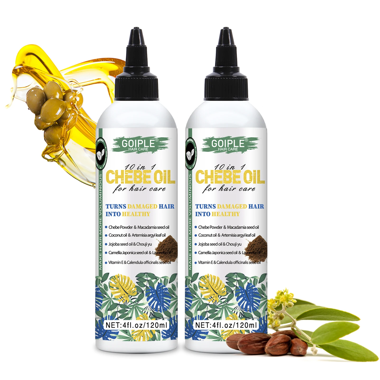 GOIPLE Natural Chebe Hair Oil for Strengthen Hair Roots, Repair Damaged Hair,Moisturizer for Scalp, for All Hair Types