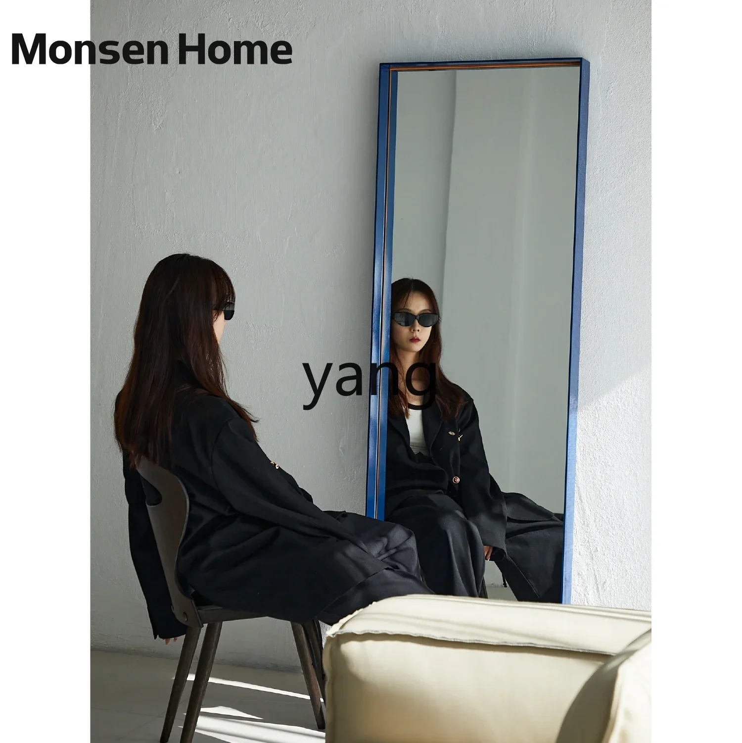 cx full-length mirror blue creative Internet celebrity floor mirror ultra-clear clothing store full-length mirror