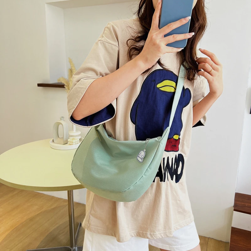 New Women Shoulder Bags Solid All-match Simple Fashion Canvas Tote Bag Handbags Large Capacity Colorful Crossbody Bags for Women