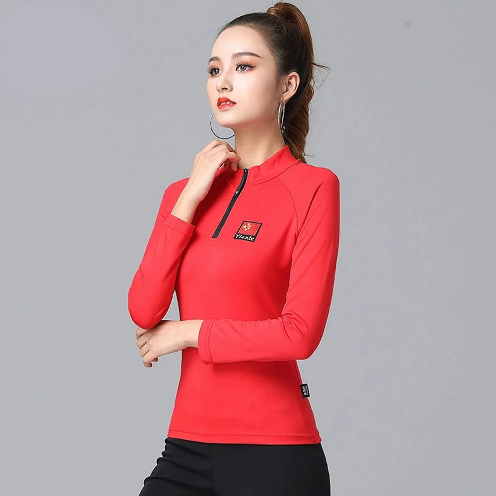 latin-dance-top-female-adult-long-sleeved-autumn-and-winter-velvet-dance-clothes-professional-ballroom-dance-modern-practice