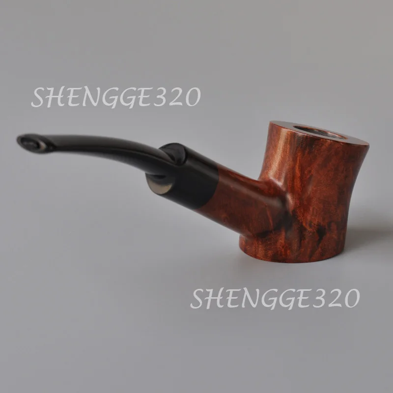 اليدوية براير الجذر خشبية جليسة التبغ الأنابيب بوكر خشب الكرز عازمة الجذعية متوسطة الحجم #2