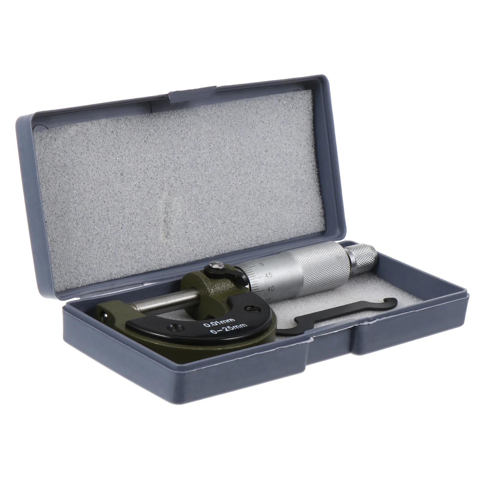 

1Pcs Professional Outside Micrometer Caliper 0-25Mm Flat Anvil Spindle Pair Metric Measuring Instrument for Outer Diameter