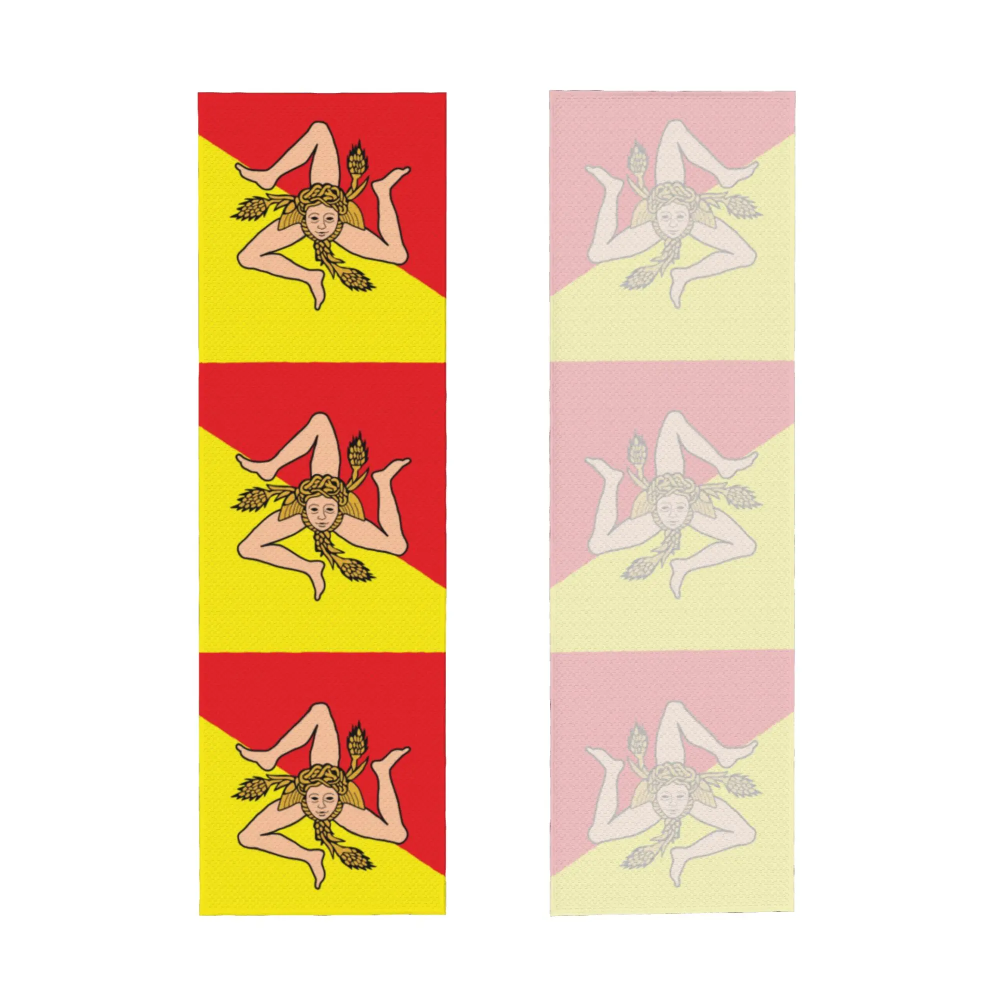 Cold Exercise Towel Italian Island Sicily Flag Beach Sports Yoga Swimming Camping Towel Refreshing Sports Scarf Face Towels