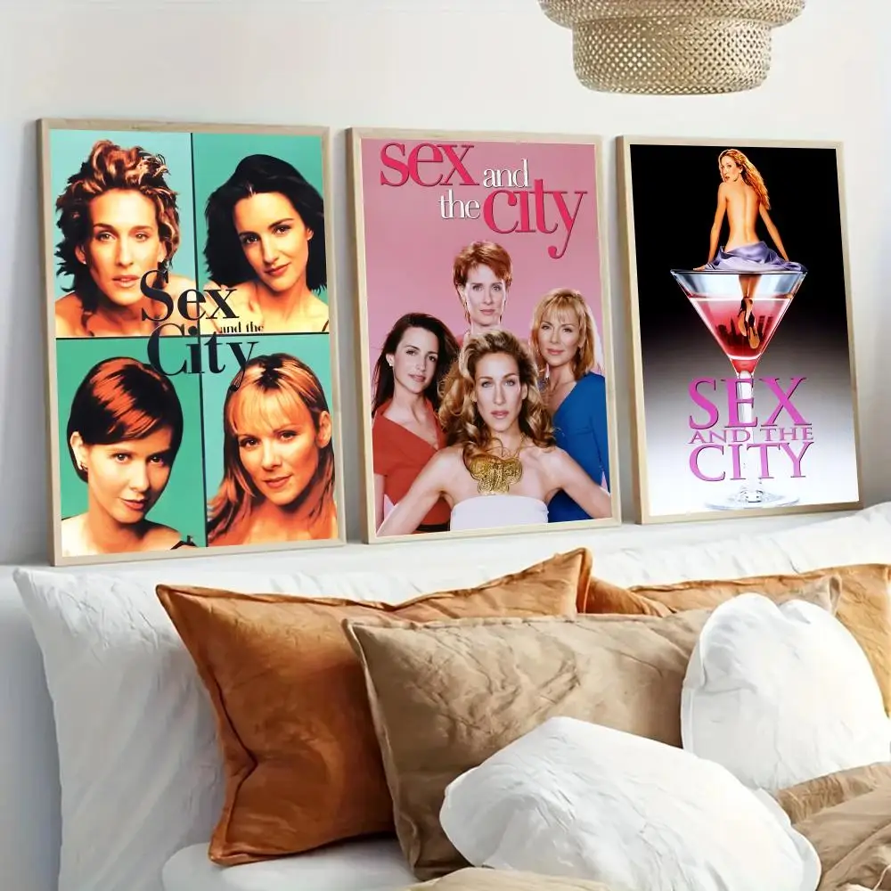 S-Sex and the City TV Poster Modern Home Living Bedroom Bar Hallway Waterproof Wall Art Aesthetic Decor