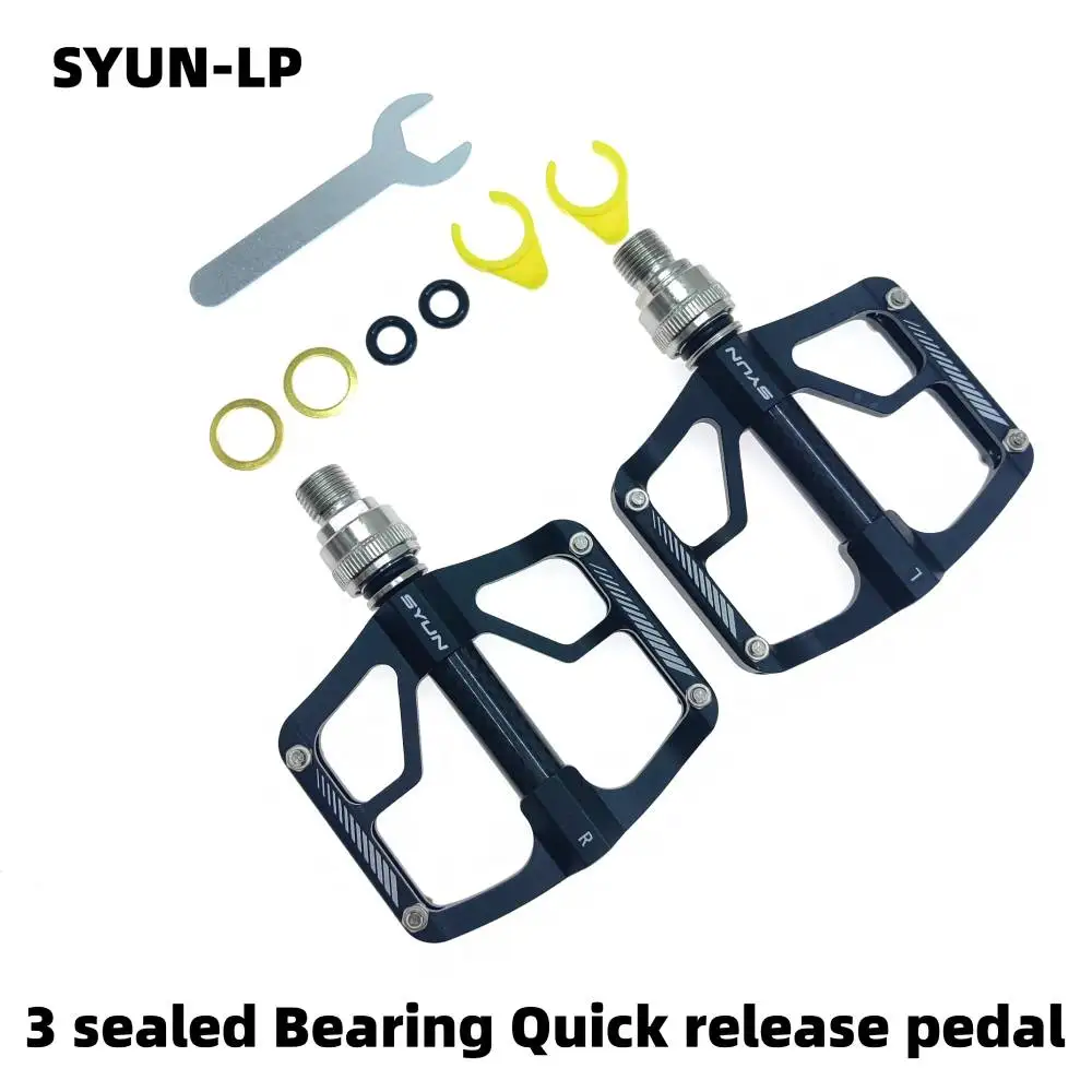 

SYUN-LP Ultra-Light Bicycle Pedal Anti-Slip Aluminum Alloy Carbon tube Mtb 3 Bearing Pedal Folding Bicycle Quick Release Pedal