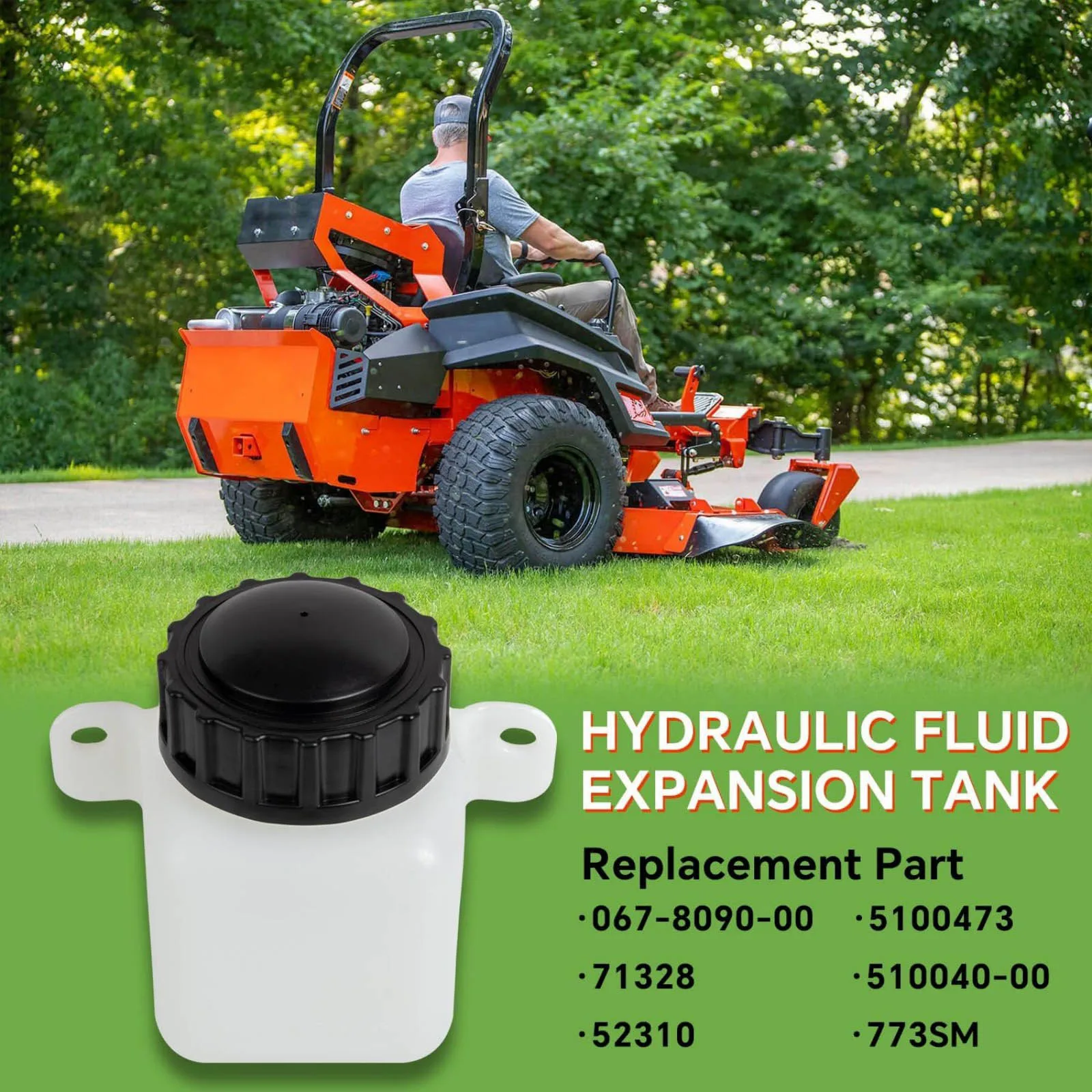 

71328 52310 Lawn Mower Hydraulic Fluid Expansion Tank Assembly With Cap 350ML Compatible For Hydro-Gear For Ferris IS600Z IS700Z