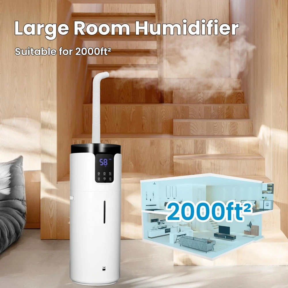 4.2 gallon /16L large humidifier, cold mist top fill floor humidifier with essential oil tray, extension tube, 4 fog mode,remote