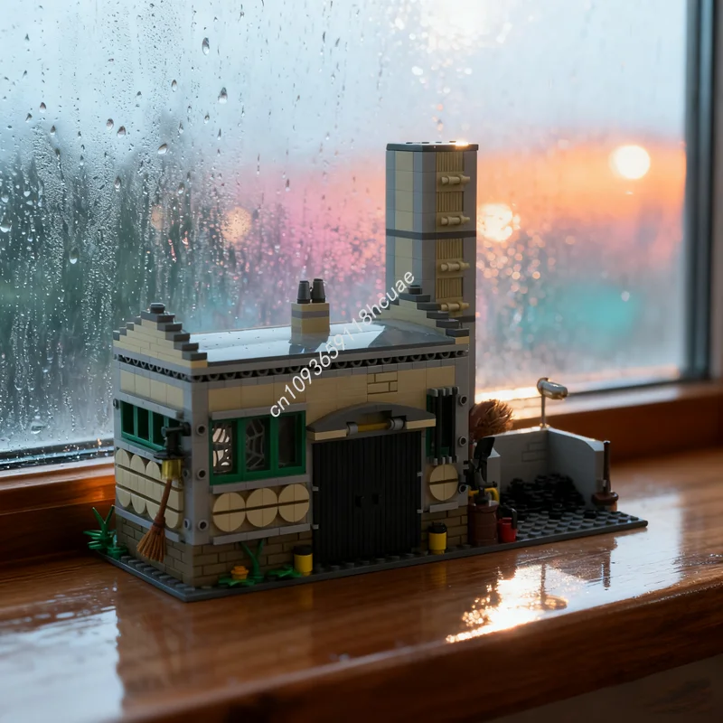 

694 шт. MOC нагревательное растение мастерская железная дорога депо Модель Строительные блоки Строительство Сборка DIY идея игрушки Рождественский подарок на день рождения